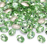Peridot Oval Shape High Quality Glass Pointed Back Fancy Rhinestones WholesaleRhinestone